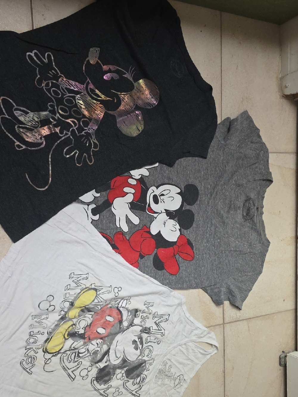 Disney Kids Mickey & Minnie Graphic Tees - Black/Gray/White/Red